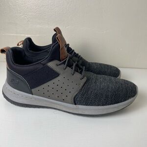 Skechers Men's Delson Camben Size 10.5 Slip On Sneaker - Black/Gray